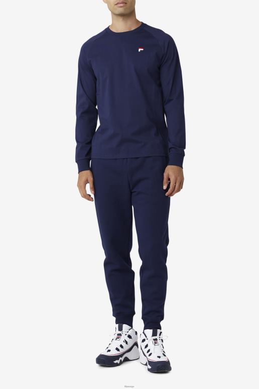 FILA menn peacoat fila flynn langermet t-skjorte HHL84291 peacoat