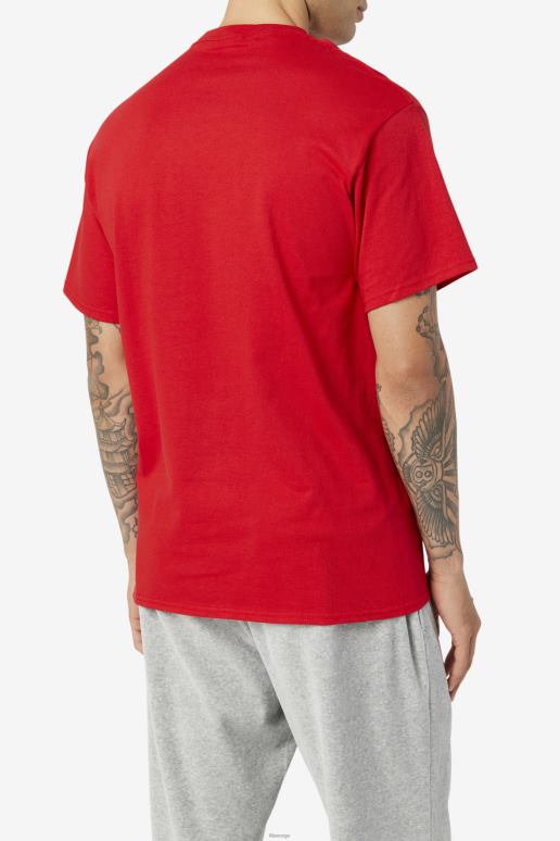 FILA menn rød/marine/hvit original fitness-t-skjorte fila HHL84354 rød/marine/hvit