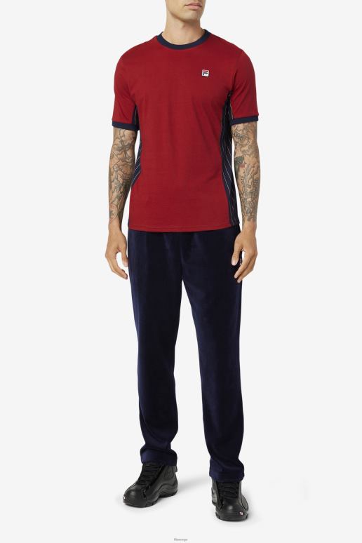 FILA menn rabarbra/peacoat/gold glow warner tee fila HHL84252 rabarbra/peacoat/gylden glød