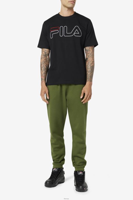 FILA menn svart/hvit/rød bydel t-skjorte fila HHL84276 svart/hvit/rød