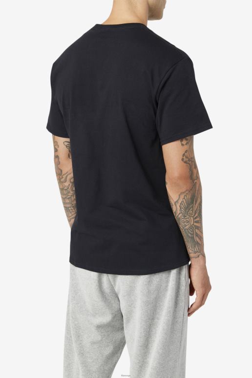 FILA menn svart/hvit/rød fila logo-t-skjorte for menn HHL84267 svart/hvit/rød