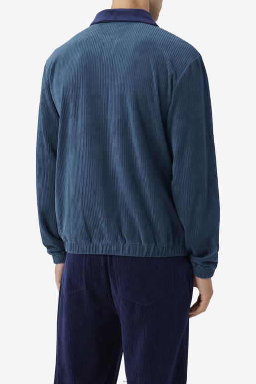 FILA menn blågrønn/marine/hegre gerard velourjakke fila HHL84936 blågrønn/marine/hegre