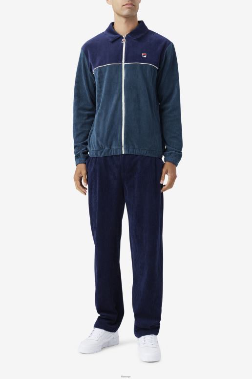 FILA menn blågrønn/marine/hegre gerard velourjakke fila HHL84936 blågrønn/marine/hegre
