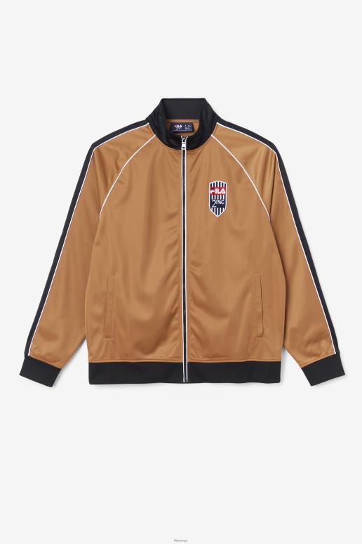 FILA menn fila tobakk brun/svart/hvit 2pac treningsjakke HHL84892 tobakk brun/svart/hvit