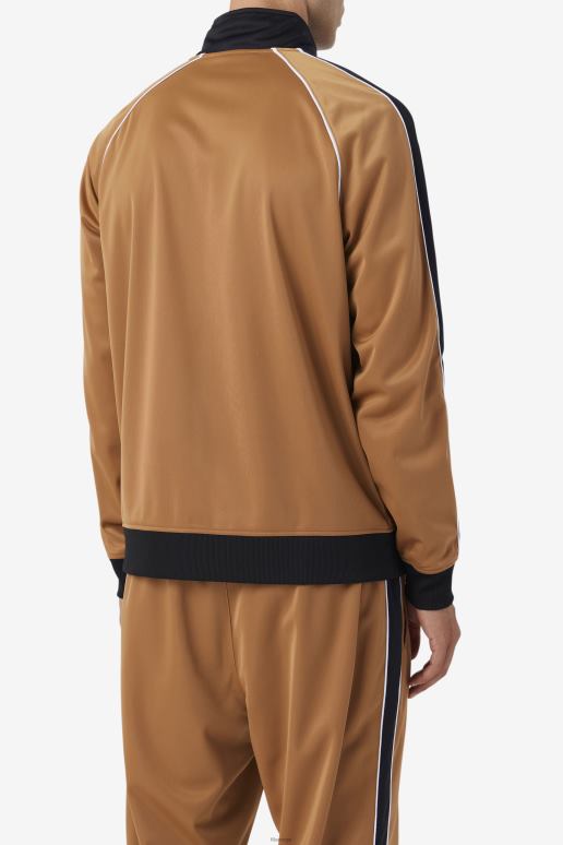 FILA menn fila tobakk brun/svart/hvit 2pac treningsjakke HHL84892 tobakk brun/svart/hvit