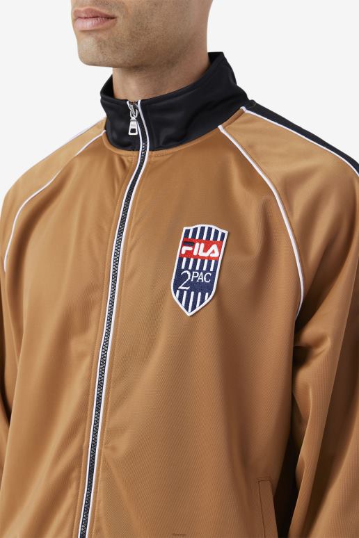 FILA menn fila tobakk brun/svart/hvit 2pac treningsjakke HHL84892 tobakk brun/svart/hvit