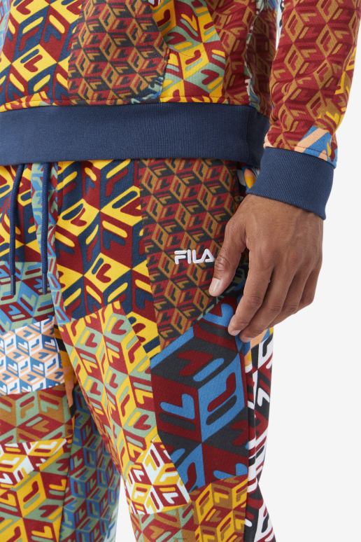 FILA menn fila yellow print/ocean amay jogger HHL84946 gult trykk/hav