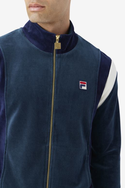 FILA menn floyd velourjakke fila teal/marine/hegre HHL84932 blågrønn/marine/hegre
