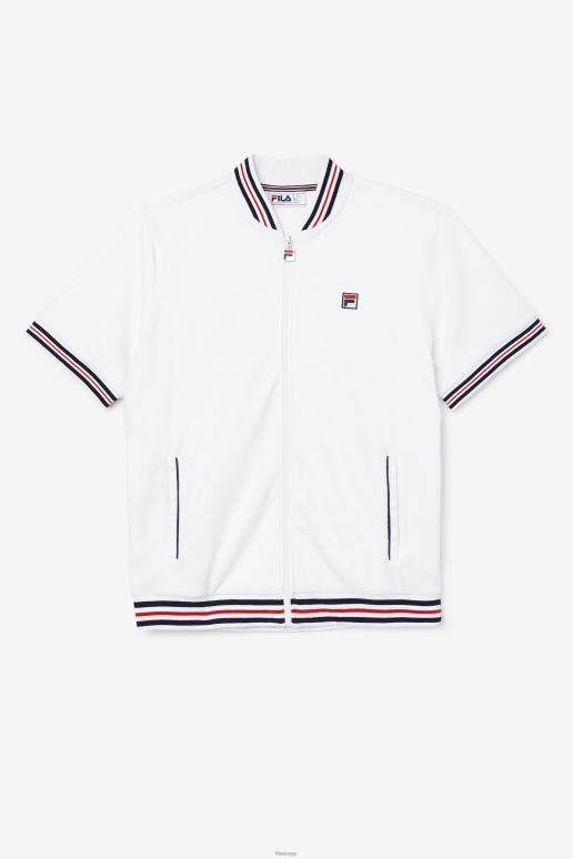 FILA menn hvit/marine estudio velour jakke fila HHL84954 hvit/marine
