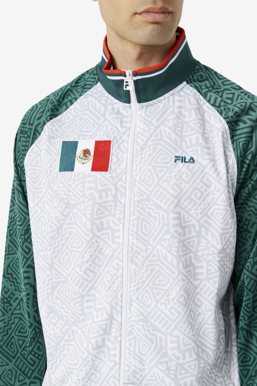 FILA menn juni bugg/hvit/ildrød fila mexico treningsjakke HHL84909 junibug/hvit/ildrød