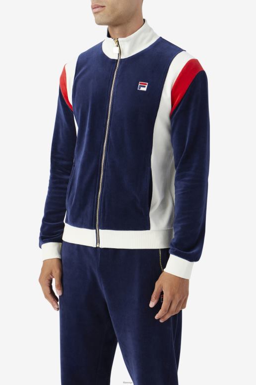 FILA menn marine/egret/rød floyd velour jakke fila HHL84930 marine/hegre/rød