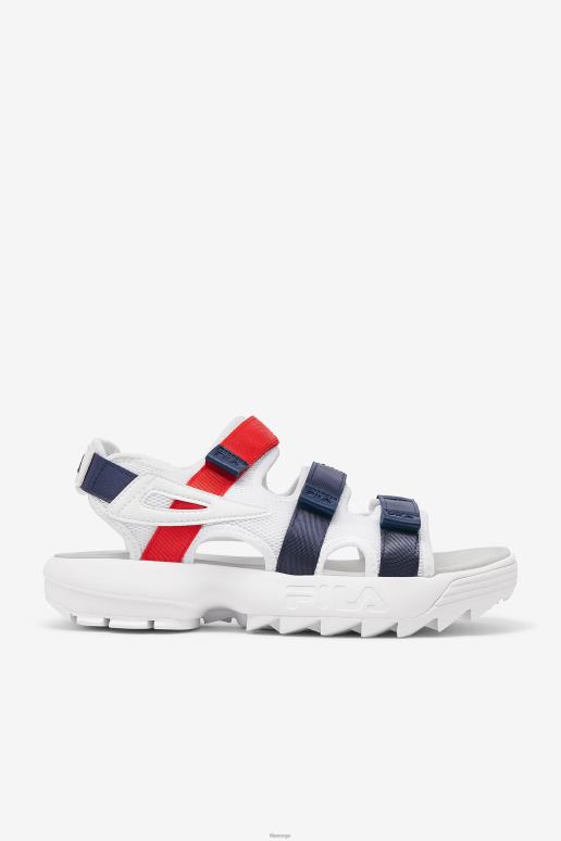 FILA menn fila herre disruptor sandal hvit/marine/rød HHL84187 hvit/marine/rød