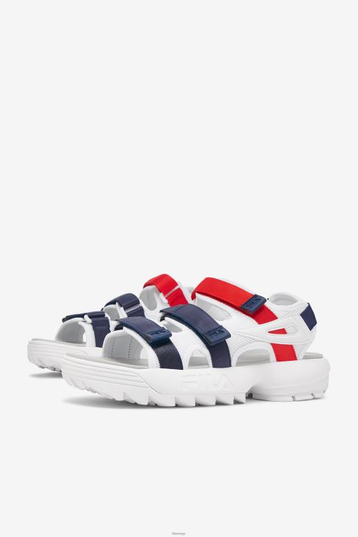 FILA menn fila herre disruptor sandal hvit/marine/rød HHL84187 hvit/marine/rød