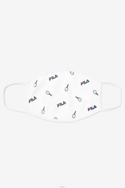 FILA unisex fila hvit tennistrykk ansiktsmaske hvit HHL841039 hvit