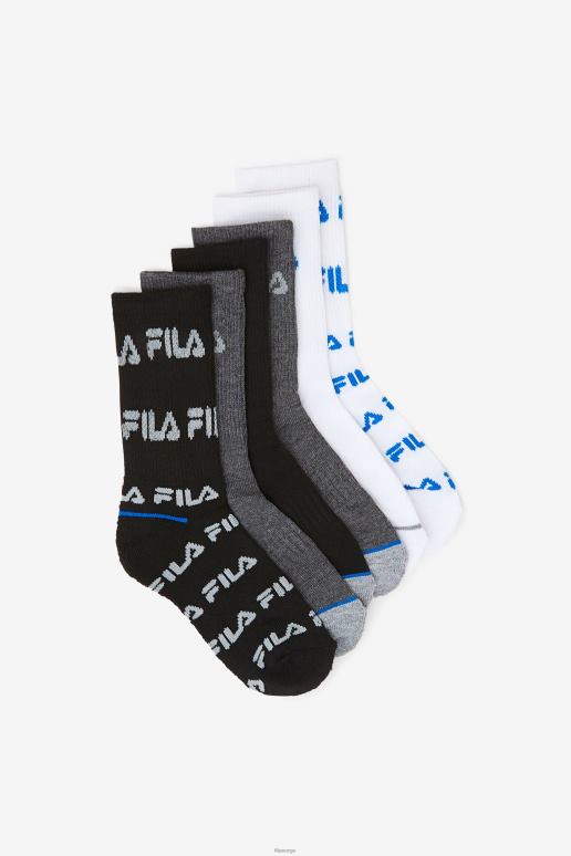 FILA unisex barnesokk 6-pakning fila svart multi HHL841058 svart multi