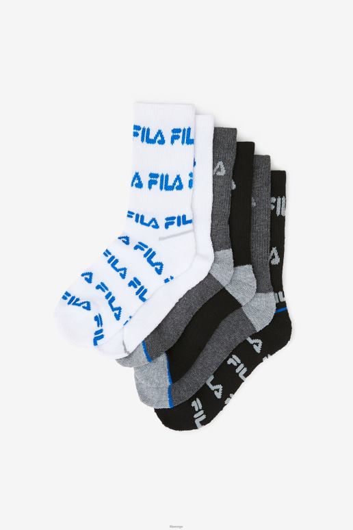 FILA unisex barnesokk 6-pakning fila svart multi HHL841058 svart multi