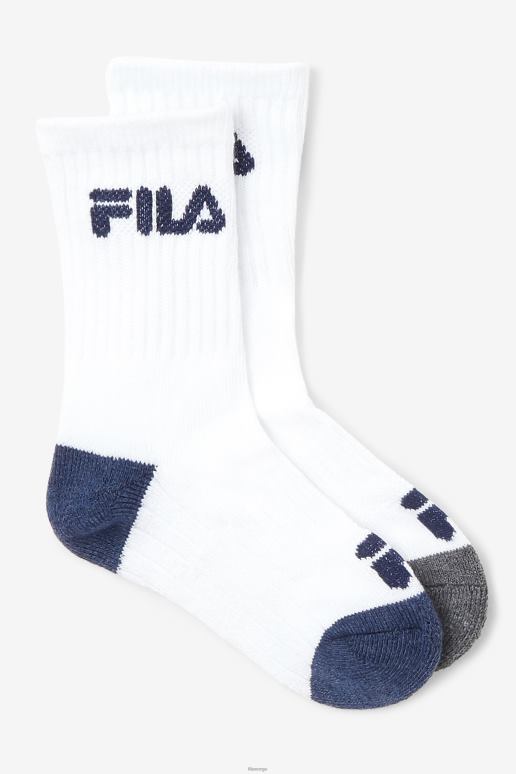 FILA unisex barns polstret mannskapssokk 6-pakning hvit fila HHL841073 hvit