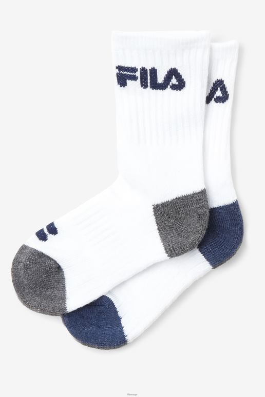 FILA unisex barns polstret mannskapssokk 6-pakning hvit fila HHL841073 hvit