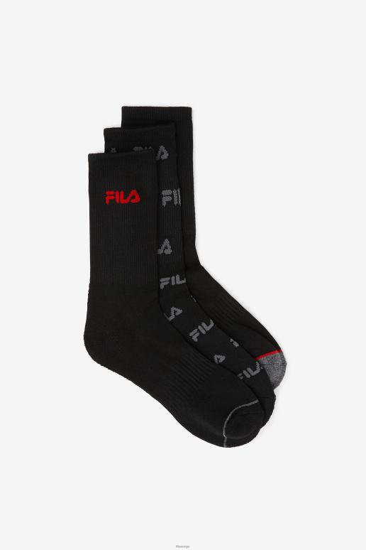 FILA unisex fila barnesokk 6-pak svart HHL841057 svart