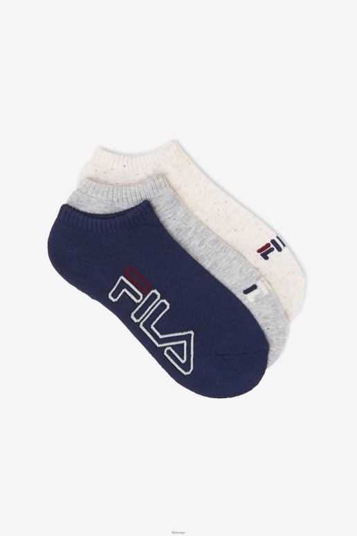 FILA unisex fila flekkstripe for kvinner no show sokk 3-pakning hvit HHL841093 hvit