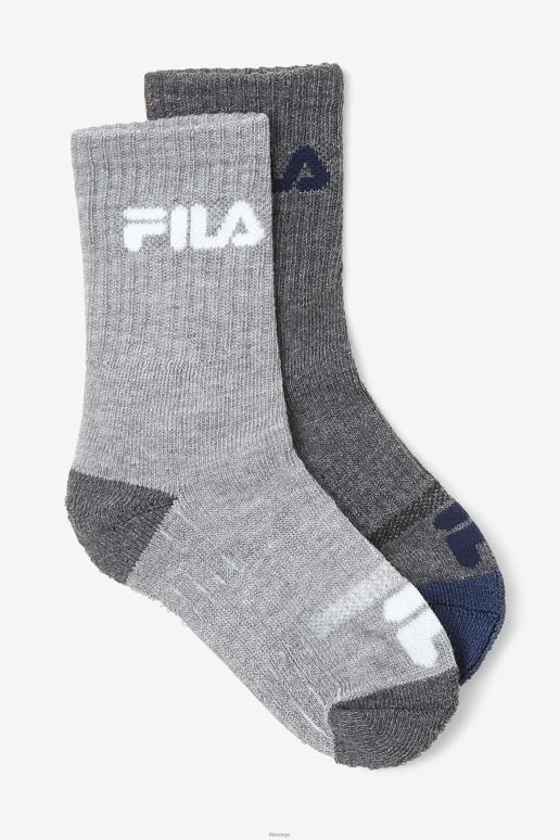 FILA unisex fila grå multi barns polstret mannskapssokk 6-pack HHL841072 grå multi