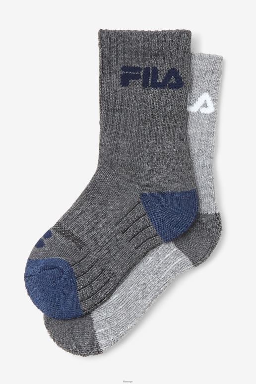 FILA unisex fila grå multi barns polstret mannskapssokk 6-pack HHL841072 grå multi