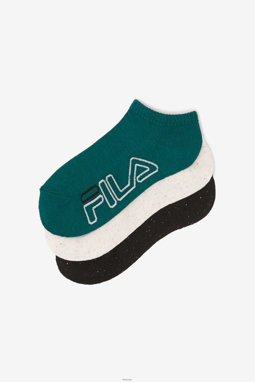 FILA unisex flekkstripe for kvinner no show sokk 3-pakning fila svart HHL841094 svart