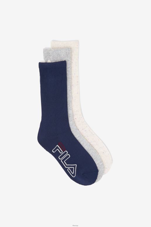 FILA unisex flekkstriper damesokk 3-pakning fila hvit HHL841016 hvit