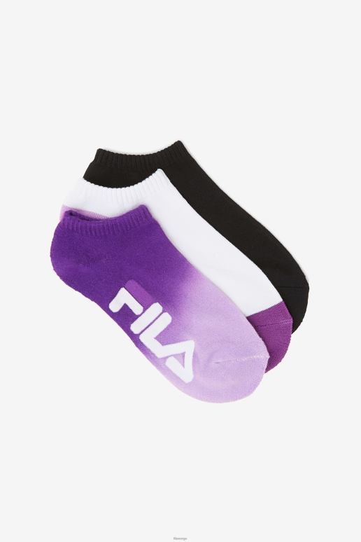 FILA unisex kvinners dip dye no show sokk 3-pack lilla fila HHL841085 lilla