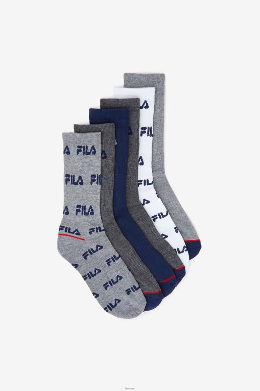 FILA unisex ltgreyhth barnesokk 6-pack fila HHL841056 ltgrå