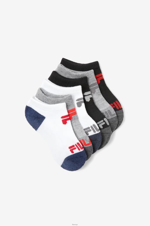 FILA unisex multi polstret no show sokk for barn 10-pack fila HHL841068 multi
