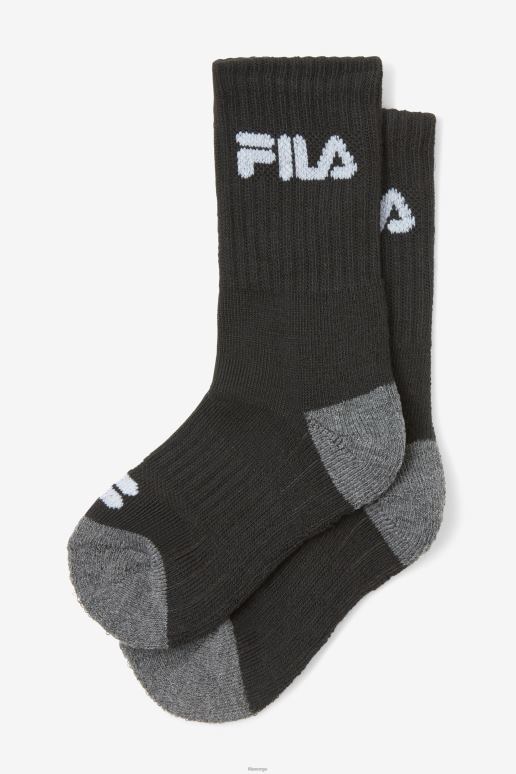 FILA unisex svart fila polstret mannskapssokk for barn 6-pack HHL841071 svart
