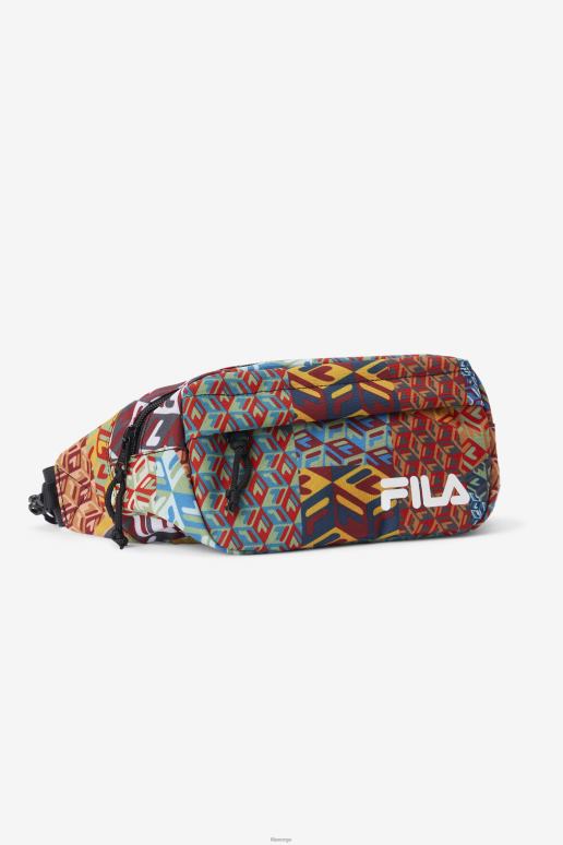 FILA unisex fila ocean/gul/hvit jorina lapptrykk fanny pack HHL84958 hav/gul/hvit